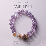 Divine Balance - Amethyst Chinese Lacquer Beads Karma Bracelet