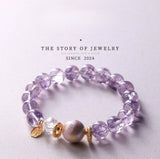 Divine Balance - Amethyst Chinese Lacquer Beads Karma Bracelet